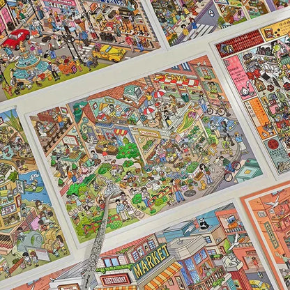 DIY mininature Scene Sticker Xing Mian Vol. 5 Street Scene Series Magic Academy Witch Market Little People Kingdom Corner Moments Baroque Colorful Alley Rhythm Park - L 9