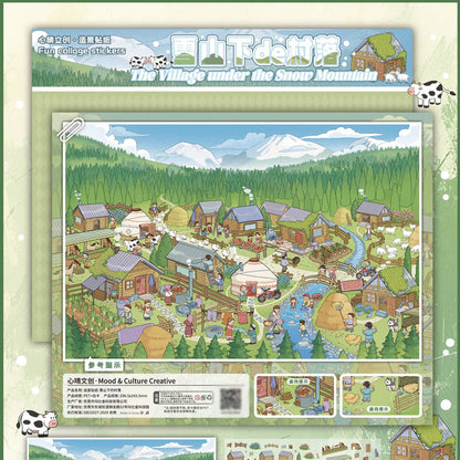 DIY mininature Scene Sticker Mood & Culture Vol. 1 Village Beneath the Snow Mountain Happy E-Home Living Room + Flower Shop + Bakery + Vegetable Shop + Fruit Shop - L 2
