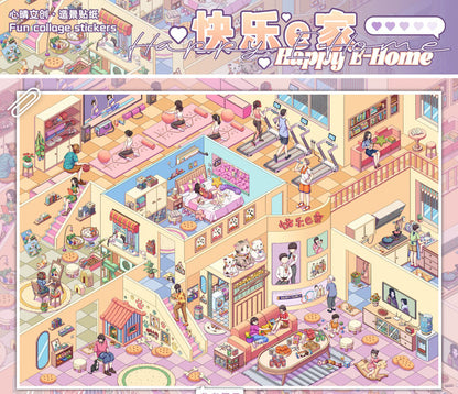 Vol. 1 Village Beneath the Snow Mountain Happy E-Home Living Room + Flower Shop + Bakery + Vegetable Shop + Fruit Shop - L