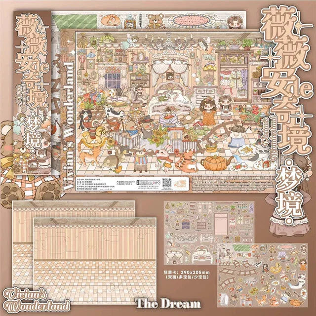 DIY mininature Scene Sticker Xiang Yu Vol. 6 Birth Dream Birthday Peach Blossom Paradise - L 2