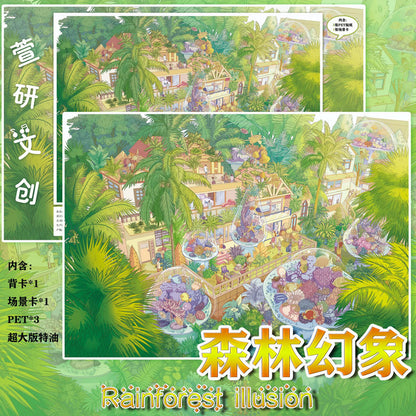 DIY mininature Scene Sticker XUAN YAN Vol. 6 Forest Fantasy Summer Miracle City of Everything Rainforest Restaurant - XL 1