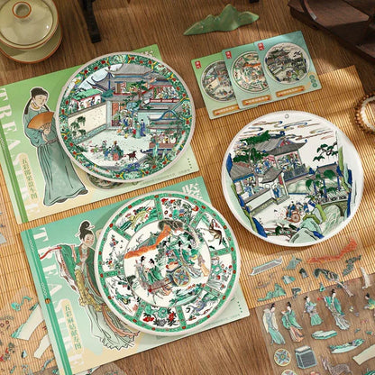 DIY mininature Scene Sticker XinYuYan Antique Appraisal Series Vol. 37 Multicolor Magu Offering Longevity Painting Multicolor Throwing Fruit Filling Car Painting (I) Multicolor Throwing Fruit Filling Car Painting (II) - M 3