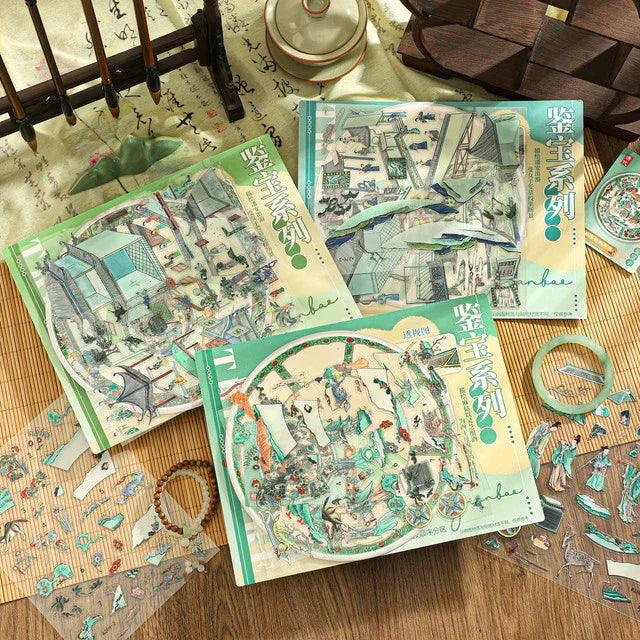 DIY mininature Scene Sticker XinYuYan Antique Appraisal Series Vol. 37 Multicolor Magu Offering Longevity Painting Multicolor Throwing Fruit Filling Car Painting (I) Multicolor Throwing Fruit Filling Car Painting (II) - M 4