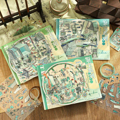 DIY mininature Scene Sticker XinYuYan Antique Appraisal Series Vol. 37 Multicolor Magu Offering Longevity Painting Multicolor Throwing Fruit Filling Car Painting (I) Multicolor Throwing Fruit Filling Car Painting (II) - M 4