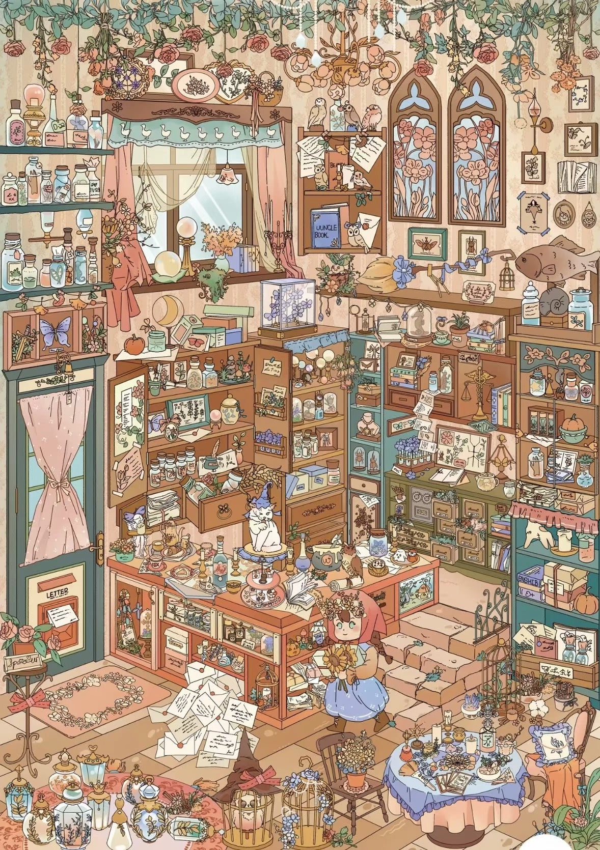 DIY miniature Scene Sticker YIRAN Vol. 10 Cat Corner Magic Shop - L 1