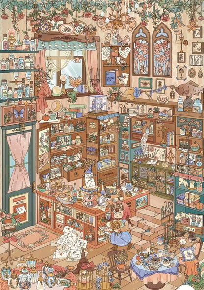 DIY miniature Scene Sticker YIRAN Vol. 10 Cat Corner Magic Shop - L 1