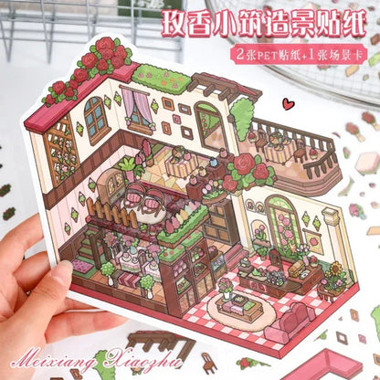 DIY mininature Scene Sticker YiLan Vol. 52 Incense Courtyard Rose Cottage - L 2