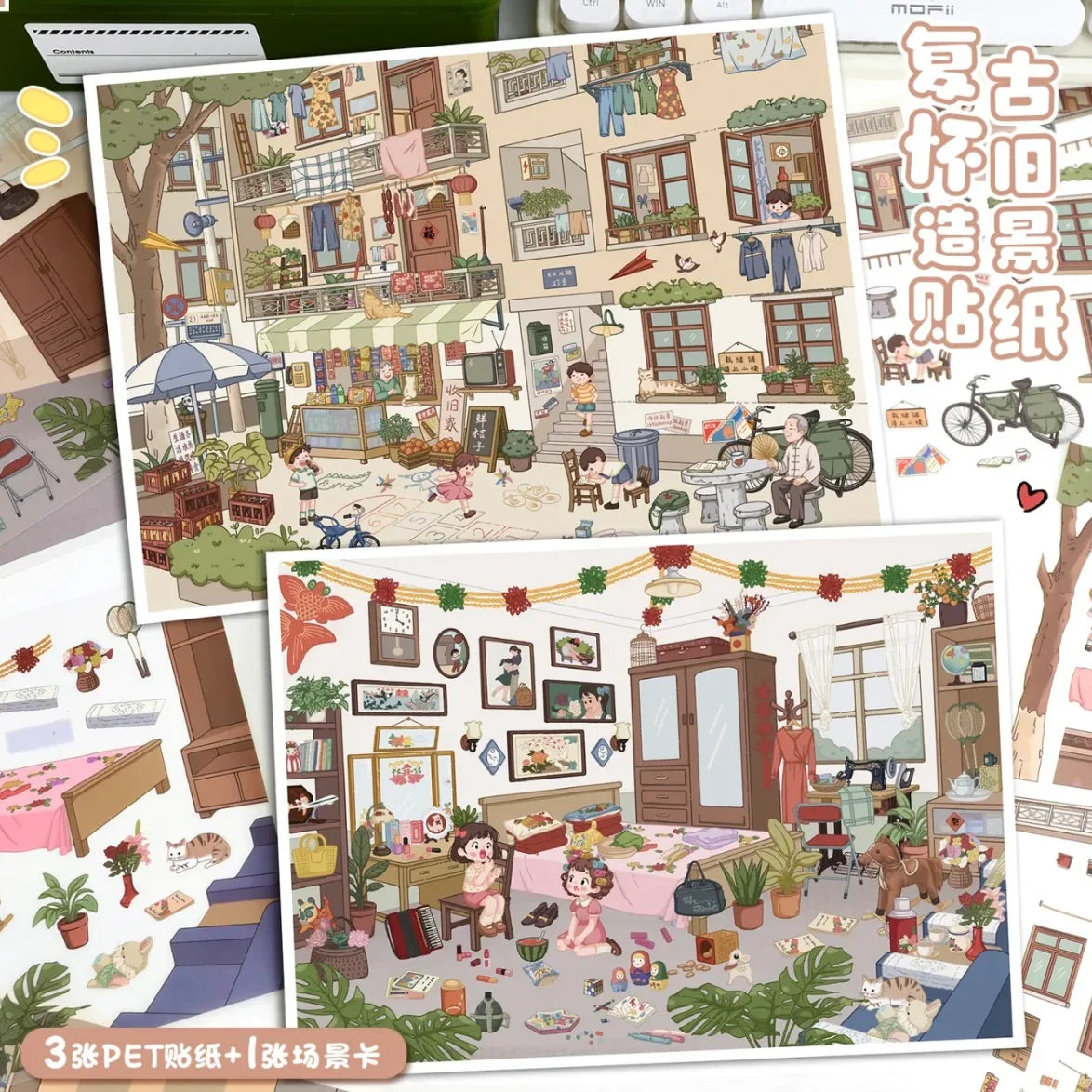 DIY mininature Scene Sticker YiLan Vol. 101 Nostalgia Series Lipstick Time Corner Store - L 1