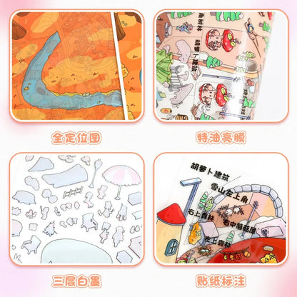 DIY mininature Scene Sticker YiLan Vol. 104 Autumn Winter Series Mushroom Market Hot Spring Town - L 5
