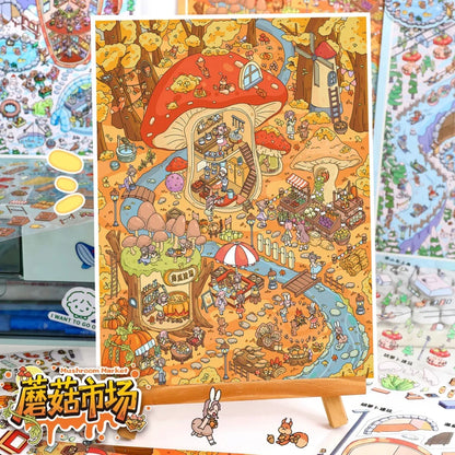 Vol. 104 Autumn Winter Series Mushroom Market Hot Spring Town - L
