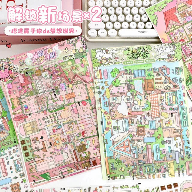 DIY mininature Scene Sticker YiLan Vol. 107 Cubicle Series Fairy Dream House Cozy Healing Nest - L 2