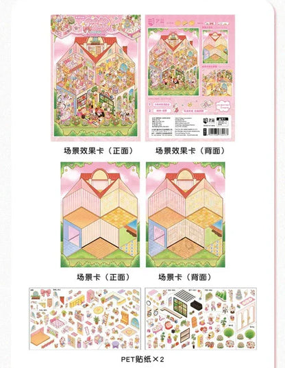 DIY mininature Scene Sticker YiLan Vol. 108 Stair Town Girl’s Life Diary - L 6