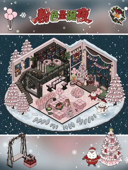 Vol. 110 Christmas Series Christmas Cute Home INFP Christmas Room Christmas Joy House Pink Christmas Night - L
