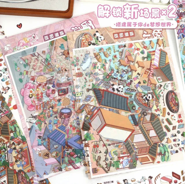 DIY mininature Scene Sticker YiLan Vol. 114 Firework Town Noodle World - XL 5