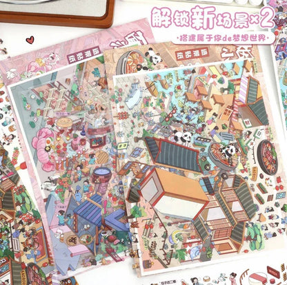 DIY mininature Scene Sticker YiLan Vol. 114 Firework Town Noodle World - XL 5