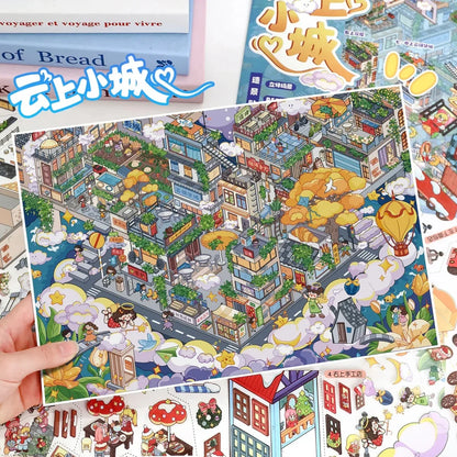 DIY mininature Scene Sticker YiLan Vol. 118 Snowy Christmas Cloud City - XL 7