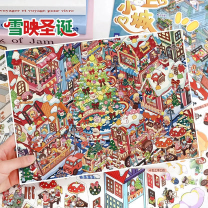 DIY mininature Scene Sticker YiLan Vol. 118 Snowy Christmas Cloud City - XL 8