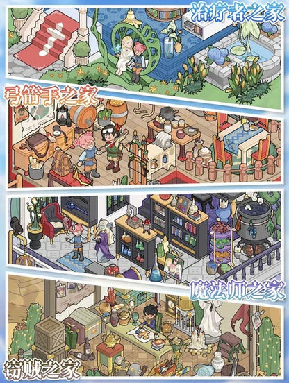 DIY mininature Scene Sticker YiLan Vol. 121 Thief’s House Healer’s House Alchemist’s House Archer’s House - L 1