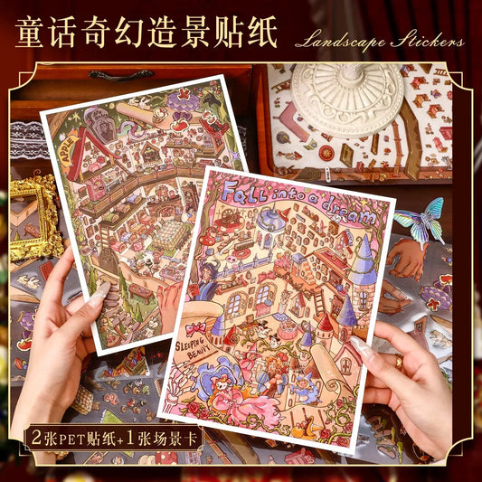 DIY mininature Scene Sticker YiLan Fairy Tale Series Vol. 136 Snow White Sleeping Beauty - L 1
