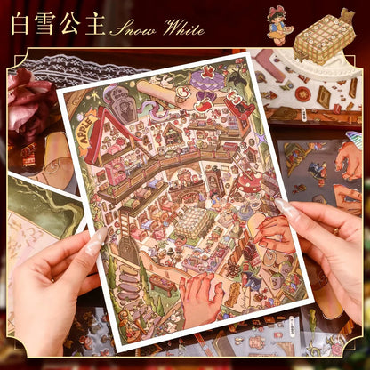 DIY mininature Scene Sticker YiLan Fairy Tale Series Vol. 136 Snow White Sleeping Beauty - L 3