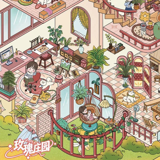 DIY mininature Scene Sticker YiLan Vol. 144 Rose Manor Sunny Flower Cottage - L 2