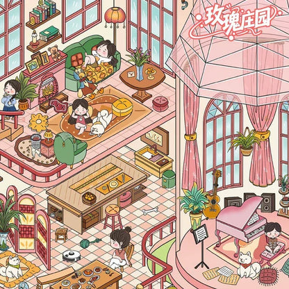 DIY mininature Scene Sticker YiLan Vol. 144 Rose Manor Sunny Flower Cottage - L 5