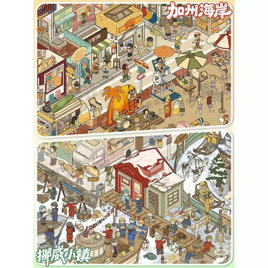 DIY mininature Scene Sticker YiLan Vol. 147 California Coast Norwegian Town - L 1