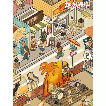 DIY mininature Scene Sticker YiLan Vol. 147 California Coast Norwegian Town - L 2