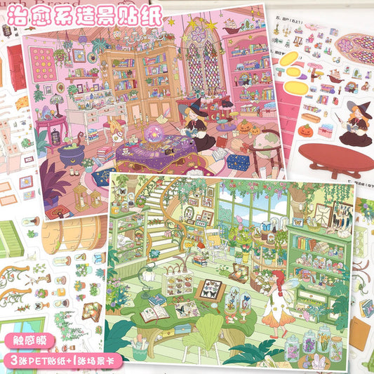 DIY mininature Scene Sticker YiLan Vol. 148 Specimen Workshop Tarot Divination Studio - L 1