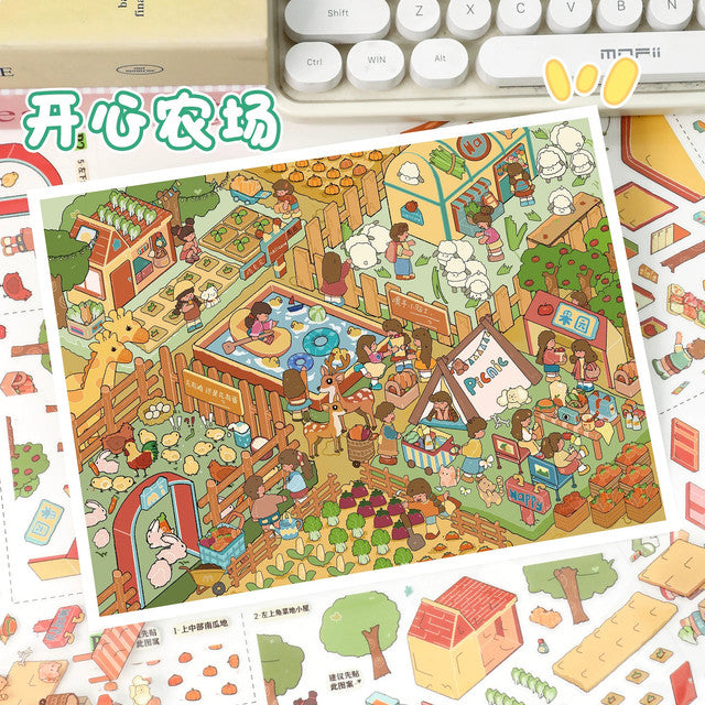 DIY mininature Scene Sticker YiLan Vol. 153 Happy Farm Food Plaza - L 3