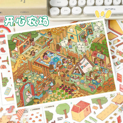 DIY mininature Scene Sticker YiLan Vol. 153 Happy Farm Food Plaza - L 3