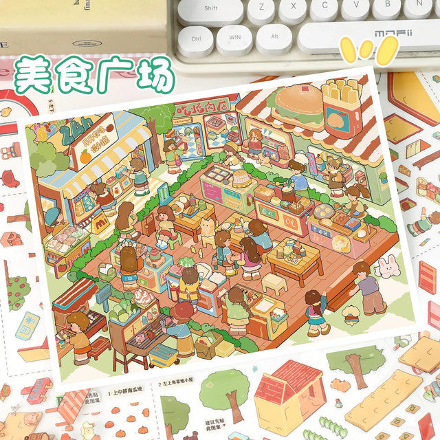 DIY mininature Scene Sticker YiLan Vol. 153 Happy Farm Food Plaza - L 4