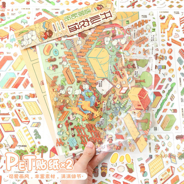 DIY mininature Scene Sticker YiLan Vol. 153 Happy Farm Food Plaza - L 5