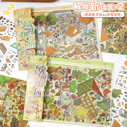 DIY miniature Scene Sticker YiLan Vol. 173 European Manor Autumn Concerto - L 1