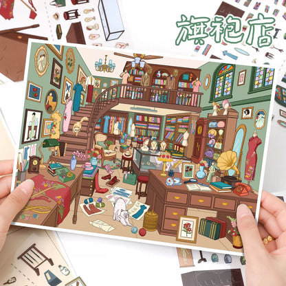 DIY miniature Scene Sticker YiLan Vol. 184 Qipao Shop Traditional Medicine Shop - L 3