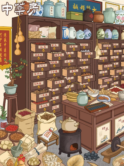 DIY miniature Scene Sticker YiLan Vol. 184 Qipao Shop Traditional Medicine Shop - L 8