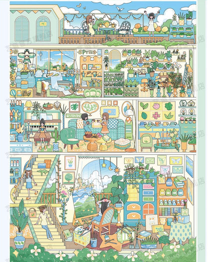 DIY miniature Scene Sticker YiLan YiLan Street View Collection Book Brown Edition Pink Edition Full Set - L 2