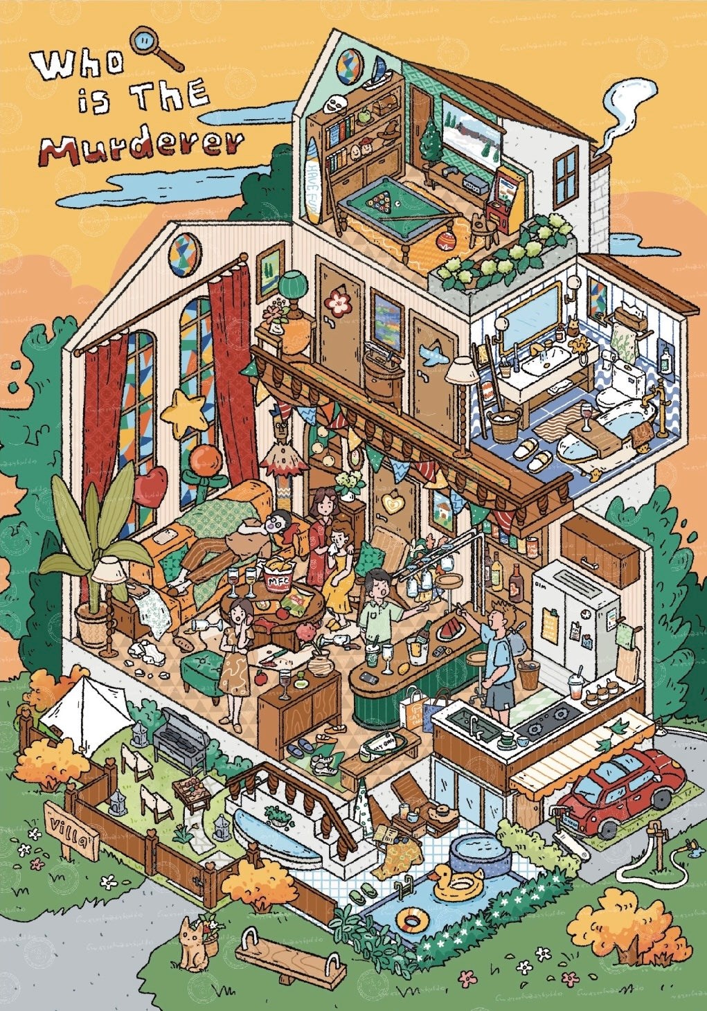 DIY miniature Scene Sticker YUTU YuTu Vol. 12 Midnight Villa — Set of 4 Sheets - M 2