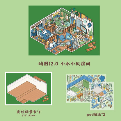 DIY miniature Scene Sticker YUTU YuTu Vol. 12 Midnight Villa — Set of 4 Sheets - M 3