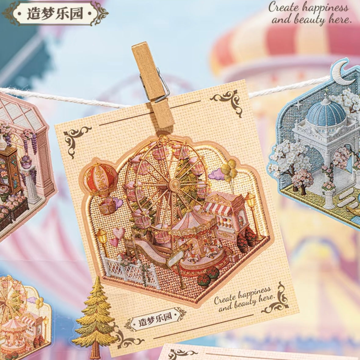 DIY miniature Scene Sticker YUXIAN YUXIAN Fantasy Dream Collection Book Magic House Fantasy French Manor - S 7