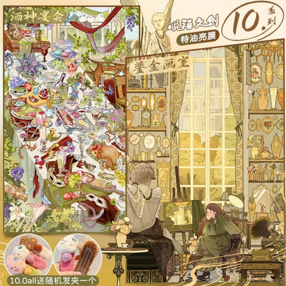 DIY miniature Scene Sticker YUEXI Vol. 10 Gilded Art Studio Bacchus Banquet - L 1