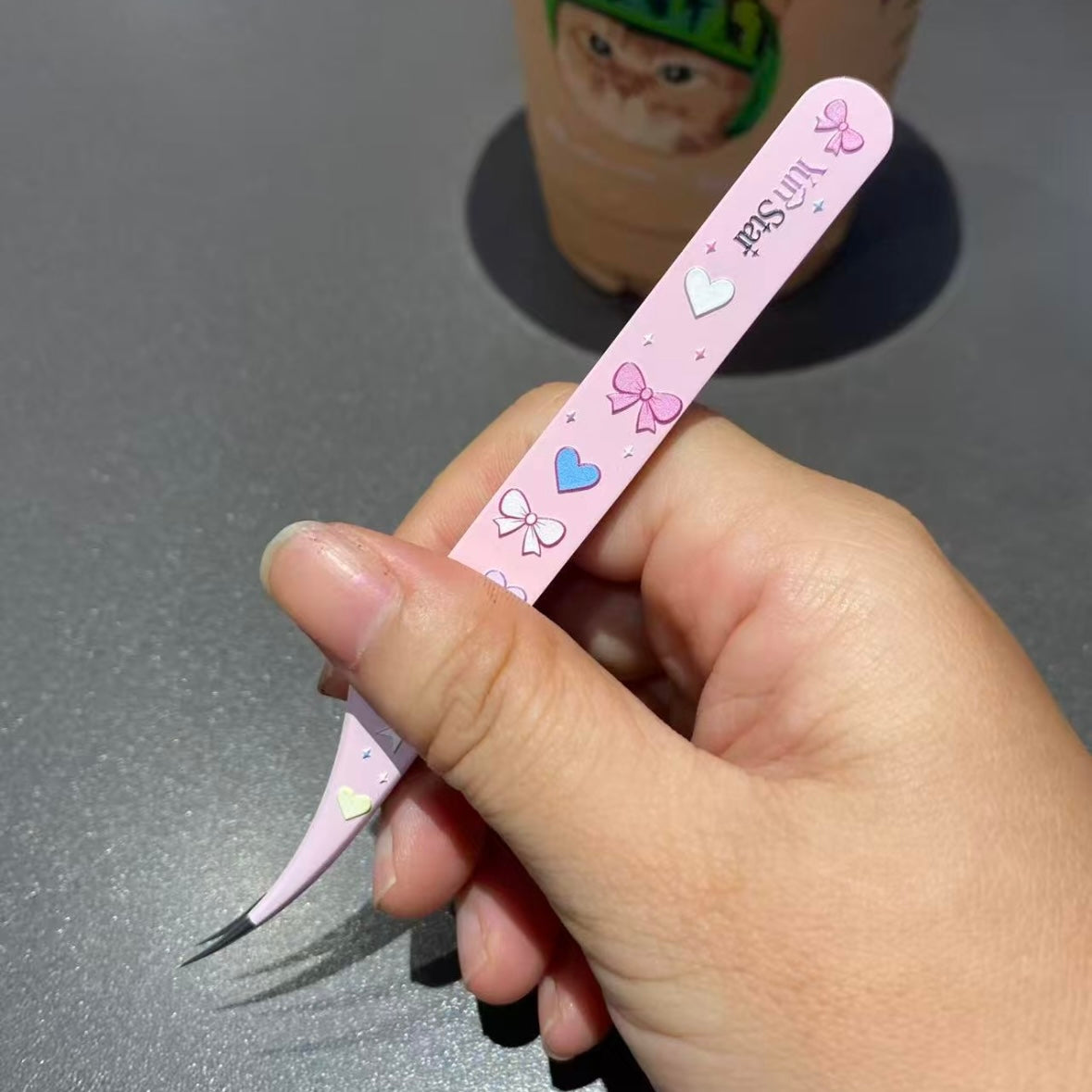 DIY miniature Scene Sticker YUBXING YUBXING Embossed Sweetheart Tweezers Angled Tip Tweezers Curved Tip Tweezers Straight Tweezers - S 4