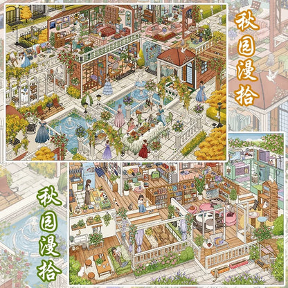 DIY mininature Scene Sticker YanYou Vol. 22 Urban Night Wanderer In the Alleys of Changsha Cloud Mirror Summer Courtyard Autumn Garden Stroll Morning Moments Magic Art Studio Shanghai Memories Vintage Clothing Store Dragon Boat Festival Dragon Boat Festival Riverside - L 2