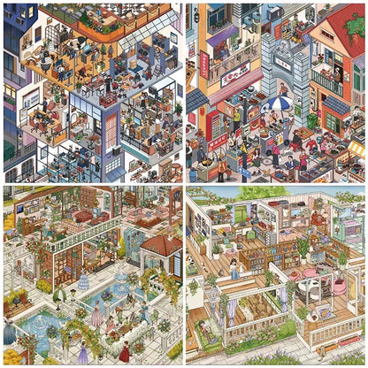 DIY mininature Scene Sticker YanYou Vol. 22 Urban Night Wanderer In the Alleys of Changsha Cloud Mirror Summer Courtyard Autumn Garden Stroll Morning Moments Magic Art Studio Shanghai Memories Vintage Clothing Store Dragon Boat Festival Dragon Boat Festival Riverside - L 7