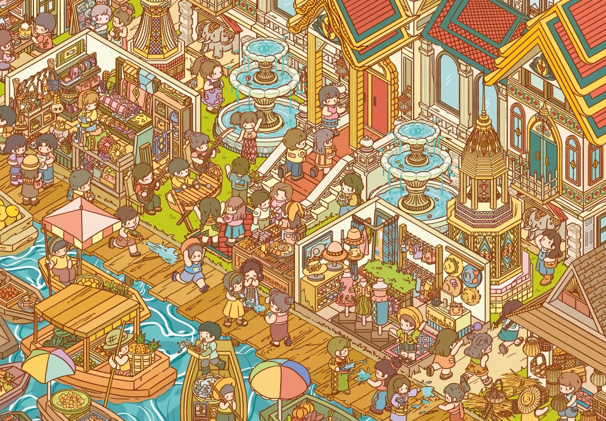 Vol. 23 Dopamine Restaurant Apocalypse Town Water Splash Festival Whimsical Fantasy Town Paintings, Music, Chess & Calligraphy Summer Beach Swimming Pool The Incognito Visit Tang Dynasty Night Banquet Hall of Mental Cultivation - L
