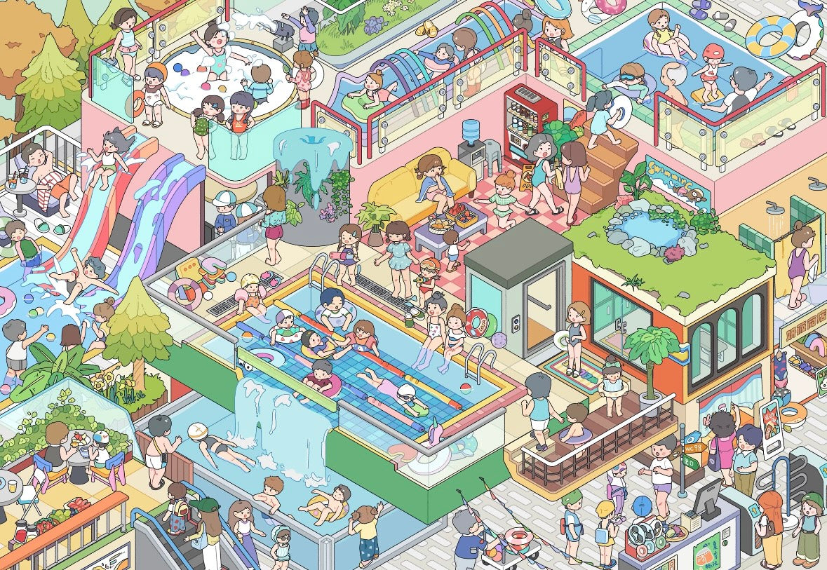 Vol. 23 Dopamine Restaurant Apocalypse Town Water Splash Festival Whimsical Fantasy Town Paintings, Music, Chess & Calligraphy Summer Beach Swimming Pool The Incognito Visit Tang Dynasty Night Banquet Hall of Mental Cultivation - L