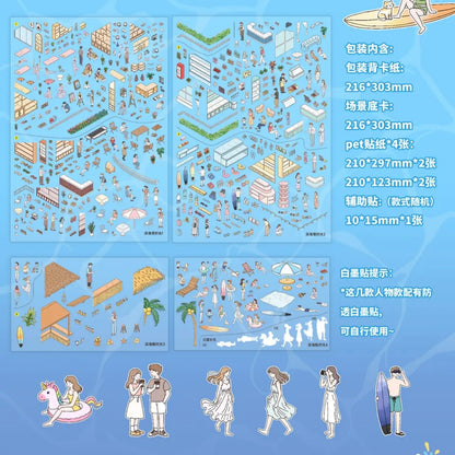 DIY miniature Scene Sticker YOYO TREE Vol. 2 Seaside Slow Living Swaying Wish Night Spring Bus - L 2