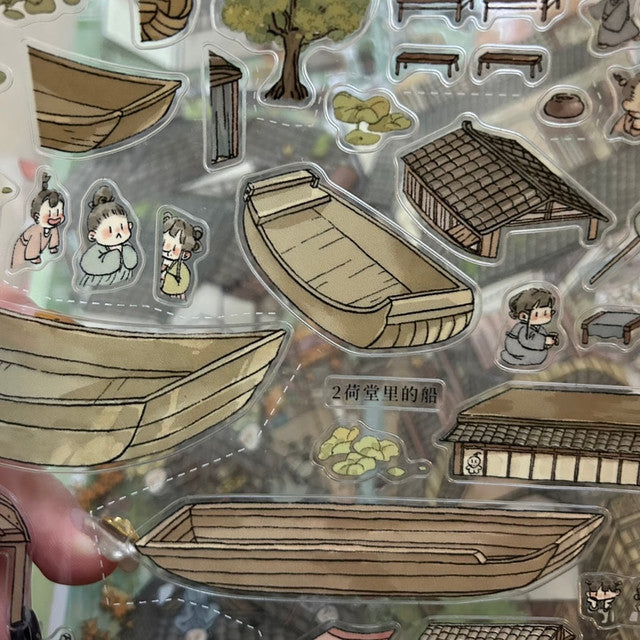 DIY mininature Scene Sticker GUAGUA Vol. 6 Along the River During Qingming Festival (Folded Edition) Four Seasons – Spring Awakens, Emerald Bloom Four Seasons – Summer Grows, Layered Green Four Seasons – Autumn Harvest, Golden Layers Four Seasons – Winter Storage, Snow Layers - XL 6