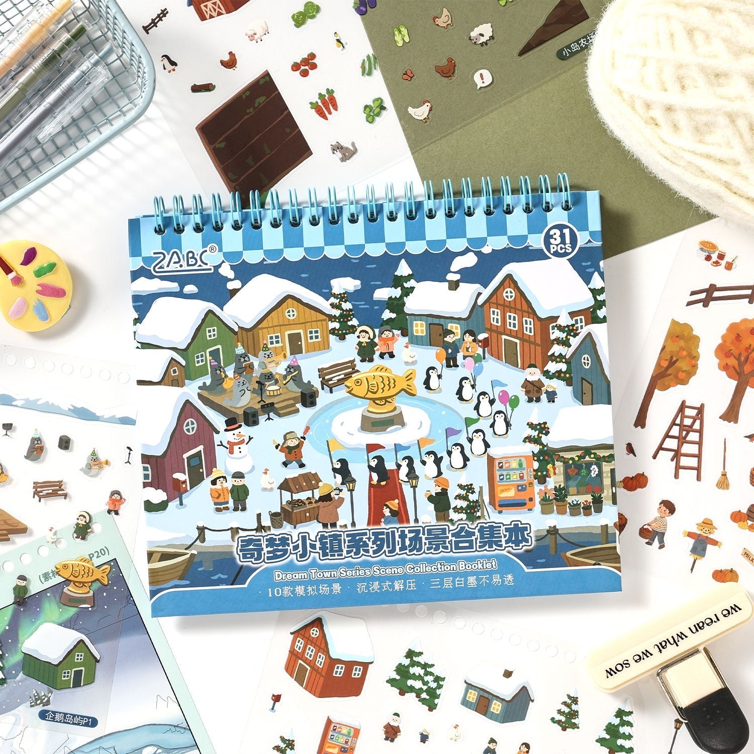 DIY miniature Scene Sticker ZABC Dreamy Town Collection Book Dreamy Town - M 8