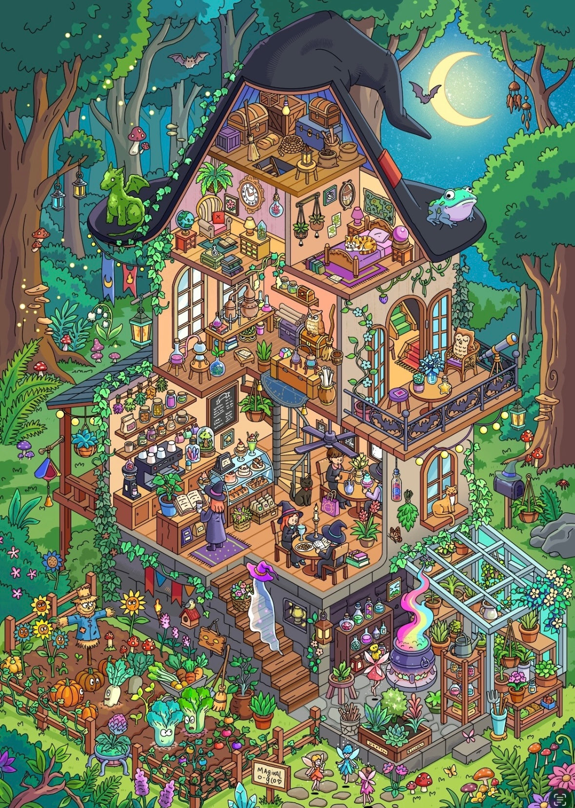 DIY miniature Scene Sticker ZhenGuan ZhenGuan Vol. 1 Forest Secret Realm Mouse House Strange Cottage Cthulhu Coffee Shop - L 2